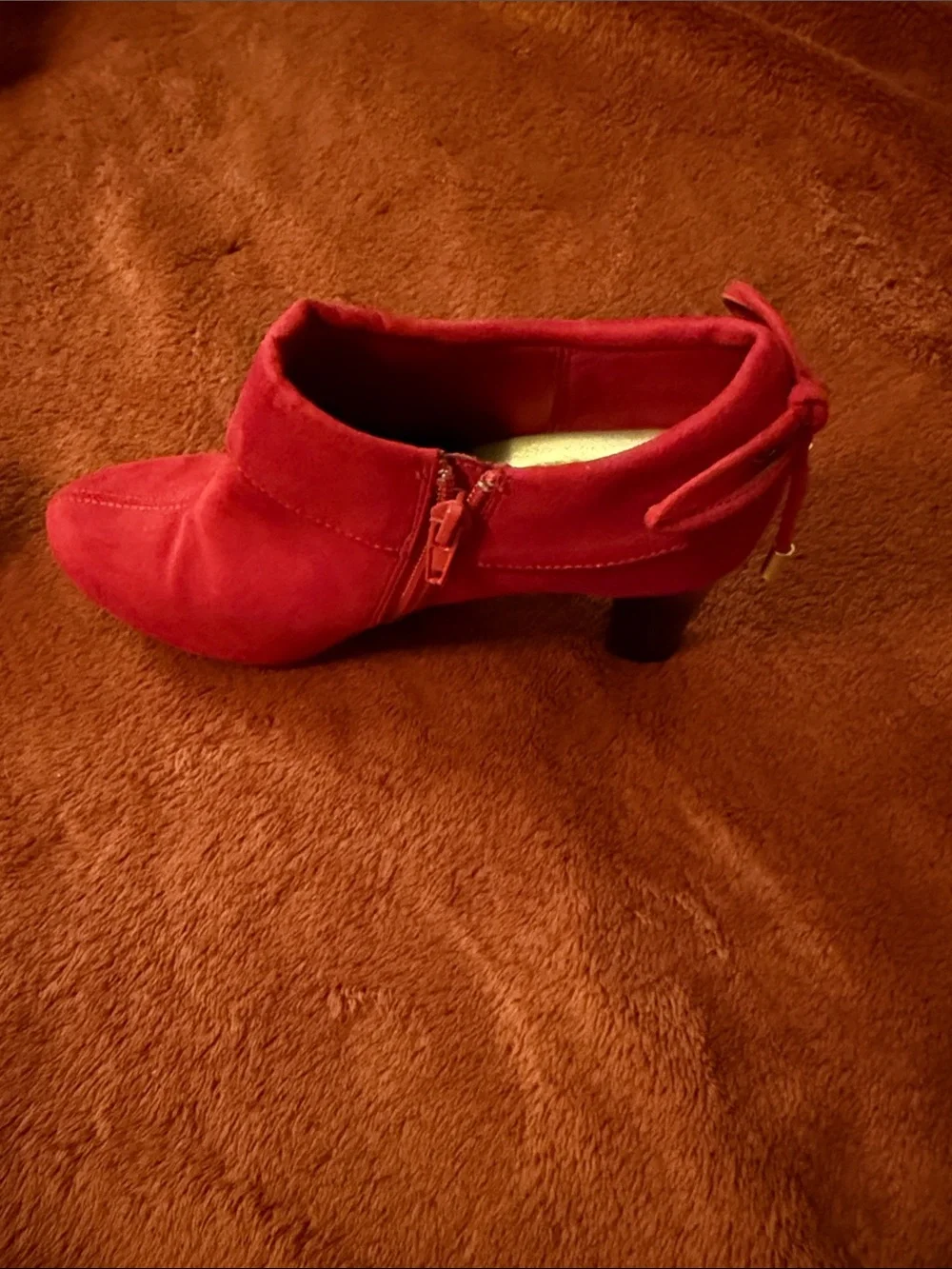 Coach Red Suede Ankle Booties